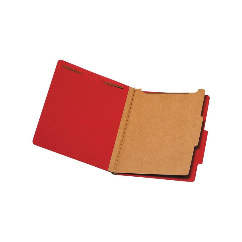 PendaflexÂ® Classification Folders, Standard, 1 Divider, Embedded Fasteners, 2/5 Cut Tab, Bright Red, Letter, 10/BX (23731) - Image 1